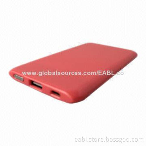 Portable battery charger, 5,000mAh, 4 LED indicators, 4 colors, 200g, safe, light, fashion